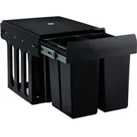Relaxdays Einbaumülleimer 4-fach, auziehbarer Küchenmülleimer für Unterschrank, 4x 8