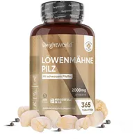 WeightWorld Löwenmähne Pilz Tabletten - 365Stück - Schwarzer Pfeffer