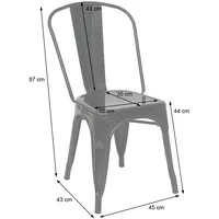 Mendler 2er-Set Stuhl HWC-A73, Bistrostuhl Stapelstuhl, Metall Industriedesign stapelbar