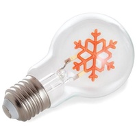 Vellight LED-Lampe in Glühlampenform, Schneeflöckchen, dekorativ, goldfarbenes Filament, 2