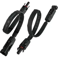 Kabelmeister Solar-Fensterdurchführung MC4 kompatibel, 2er Set, schwarz, Flexible Länge:
