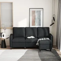 Homcom Ecksofa mit wendbarer Chaiselongue, Leinen