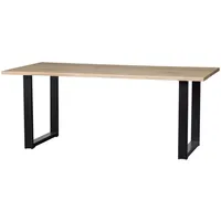 Woood Tablo Esstisch Baumstamm aus Eichenholz, U-Tischbein, 160 x