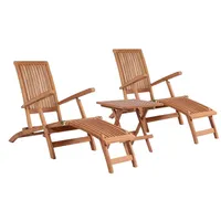 Mr. Deko Gartenmöbelset Teak Deckchair Yacht & Tisch Devon
