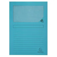 Exacompta 4x 100 Fenstermappen, A4, 160g, plastikfrei, Hellblau, 50106E