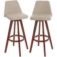 Mendler 2er-Set Barhocker HWC-C43, Barstuhl Tresenhocker, Holz Kunstleder drehbar