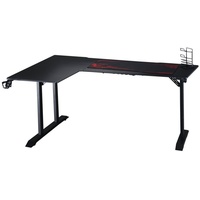 Homcom Gaming Tisch L-Förmig MDF Metall Schwarz Rot 168