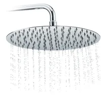 Relaxdays Duschkopf Regendusche rund, 300 mm, Edelstahl, Spiegeleffekt, Hochglanz,