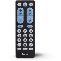 Hama Universal-Fernbedienung TV, für 2 Geräte, große Tasten, lernfähig,