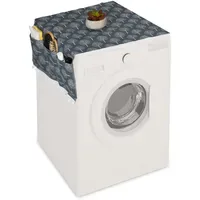 Relaxdays Waschmaschinenauflage mit Taschen Polyester, Abdeckung Waschmaschine, Trockner, Kühlschrank,