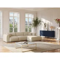 Vente-unique Großes Ecksofa - Ecke rechts - Samt-Stoff -