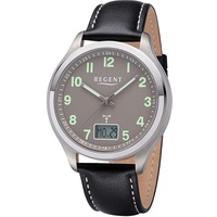 REGENT Herren Uhr Armbanduhr Lederarmband D2UR1501565 - Schwarz