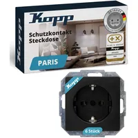 Kopp Schuko-Steckdose 6 St. Schwarz