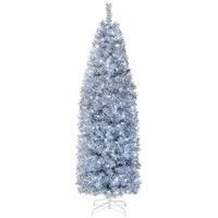 Costway 180cm Künstlicher Weihnachtsbaum Bleistift, LED beleuchteter Tannenbaum