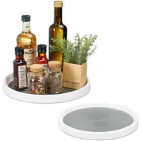 Relaxdays Drehteller, 2er Set, Ø 25 & 30 cm,
