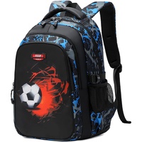 ASGE Schulrucksack Fußball Druck blau