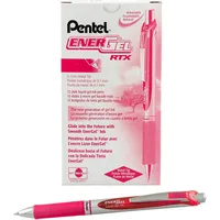 Pentel EnerGel XM BL77 Gelschreiber mit Druckmechanik, pink (12