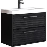 WELLTIME Waschtisch »Canada«, Badmöbel Wellenstruktur inkl. Becken, Breite 60cm