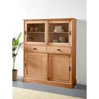 Home Affaire Highboard »Schröder«, Vitrine aus massivem Kiefernholz, Breite