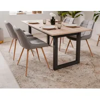 Furn.design Esstisch Eiche Sonoma grau 160/200 cm, ausziehbar Industrial