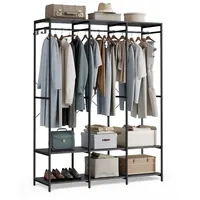 Songmics Garderobenständer offen 141 cm Schwarz