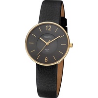 REGENT Damen Armbanduhr Analog Lederarmband schwarz URBA720
