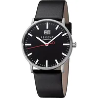 Bulgari Regent Leder Herren Uhr Armbanduhr Quarz schwarz Lederarmband