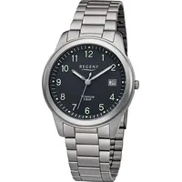 REGENT Titan Herren Uhr Armbanduhr Quarz grau Titan-Uhren URF1296