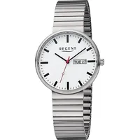 REGENT Edelstahl Herren Uhr Armbanduhr Quarz silber Metallarmband D2URF1354