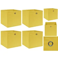 VidaXL Aufbewahrungsboxen 4 Stk. Gelb 32x32x32 cm Stoff