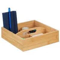Relaxdays Bambus Organizer 4 Fächer Hellbraun
