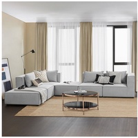 Juskys modulares Sofa Domas XXL - Wohnlandschaft - Hellgrau