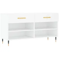 Furnicato Schuhbank Weiß 102x35x55 cm Holzwerkstoff