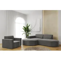 Fun Möbel Sofa Set 2-teilig Sessel und Ecksofa PALMA