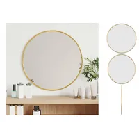 VidaXL Wandspiegel Golden Ø 40 cm Rund