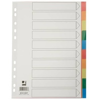 Q-Connect Q-Connect® Farbregister - blanko, A4, PP, 10 Blatt