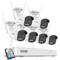 ZOSI 4MP WLAN Überwachungskamera Set Außen Weiß