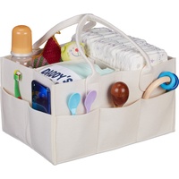 Relaxdays Baby Windel Caddy, 11 Fächer, entnehmbare Trenner, tragbare