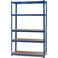 Wiltec Schwerlastregal 120x50x204cm, 200kg/Ebene, Steckregal blau, Lastenregal mit 5