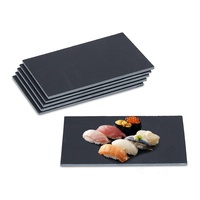 Relaxdays Schieferplatte 6er Set, 30 x 20 cm, Servieren