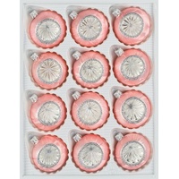 Navidacio 12 TLG. Glas-Weihnachtskugeln Set in ''Vintage Ice Rosa