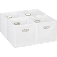 Relaxdays Aufbewahrungsbox 4er Set, Faltbare Regalboxen, HxBxT: 30x30x30 cm,
