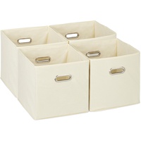Relaxdays Aufbewahrungsbox 4er Set, faltbare Regalboxen, HxBxT: 30x30x30 cm,