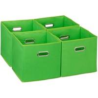 Relaxdays Aufbewahrungsbox 4er Set, faltbare Regalboxen, HxBxT: 30x30x30 cm,