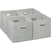 Relaxdays Aufbewahrungsbox 4er Set, faltbare Regalboxen, HxBxT: 30x30x30 cm,