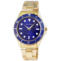 Alain Miller Herrenuhr – Edelstahl Armbanduhr Leuchtzeiger Analog Quarz