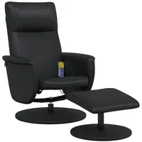 VidaXL Massagesessel, mit Fußhocker Schwarz Kunstleder