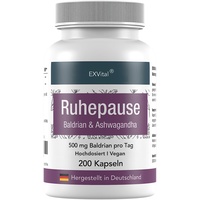 Exvital Ruhepause, mit Baldrian & Ashwagandha, 144 g
