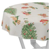 ANRO Wachstuchtischdecke Weihnachts Tischdecke abwaschbar Wachstuch Weihnachten Wachstischdecke Teddybär