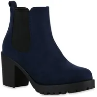 VAN HILL Damen Chelsea Boots in Marine Blau